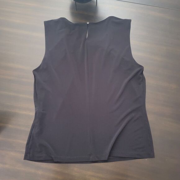 Calvin Klein Womens Sleeveless Blouse Size M Pleated Black Dressy Workwear - Picture 2 of 2